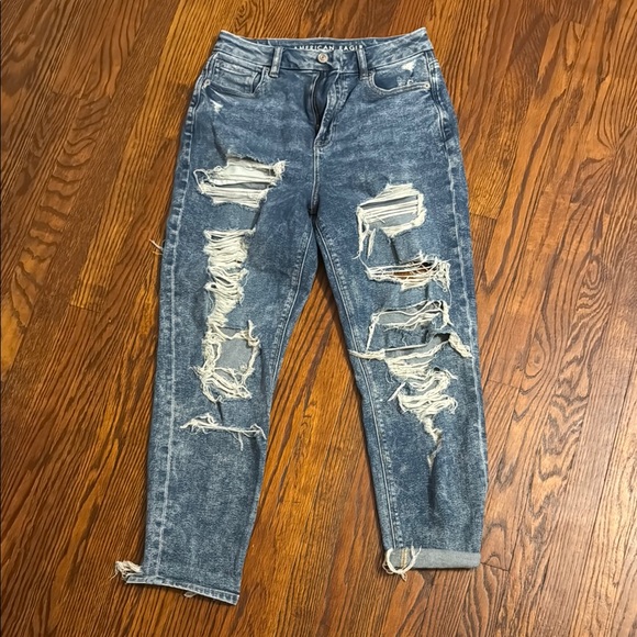 American Eagle Outfitters Denim - American Eagle Distressed Curvy Mom Jeans